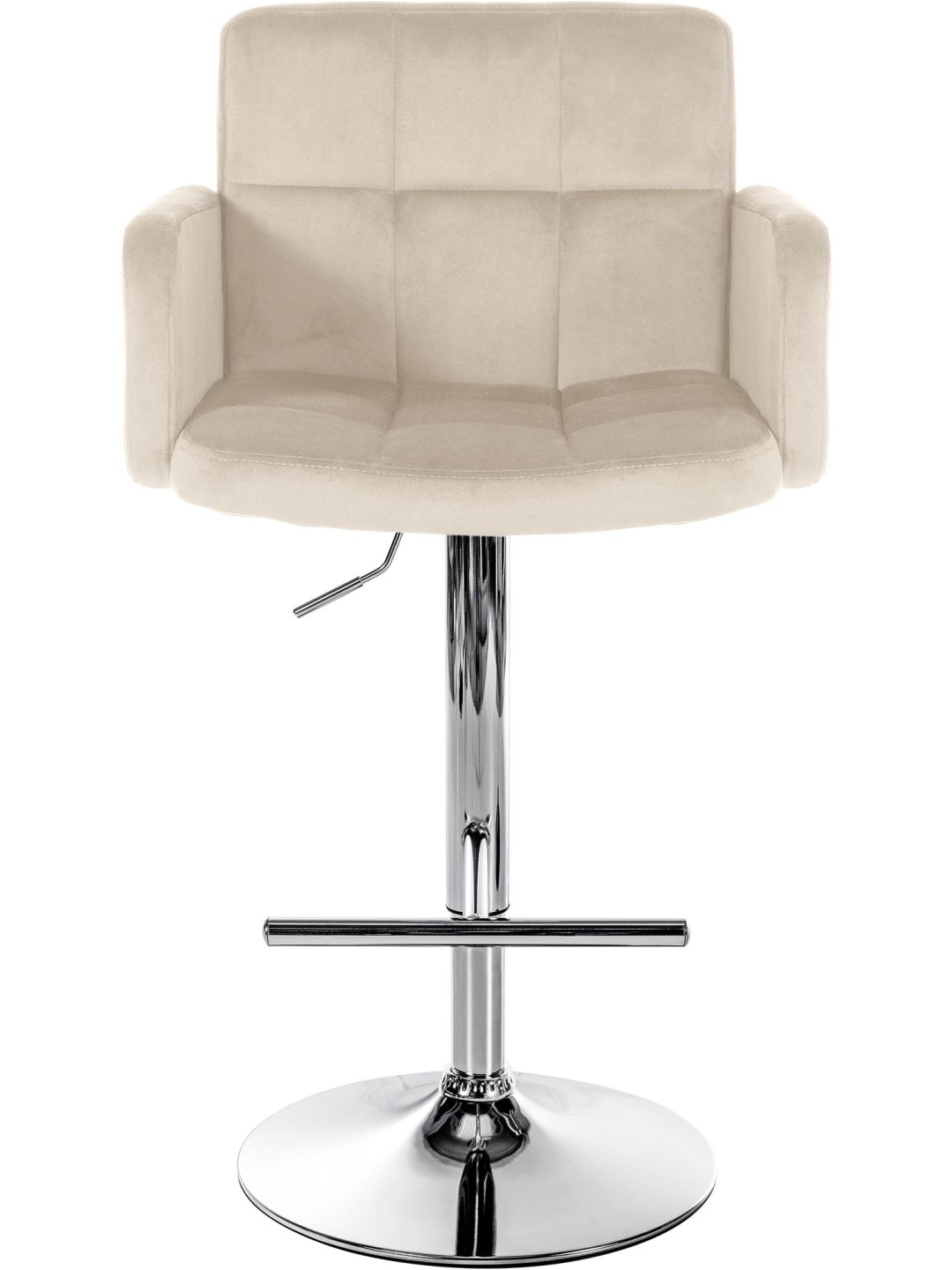 2 db bárszék Los Angeles bársony króm készlet, krém