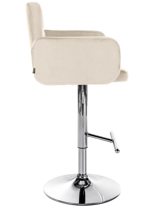 2 db bárszék Los Angeles bársony króm készlet, krém 2 db bárszék Los Angeles bársony króm készlet, krém