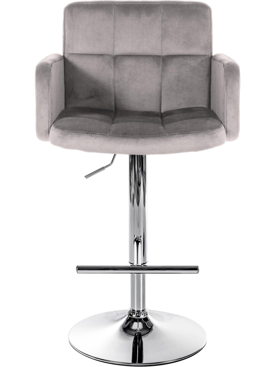 2 db bárszék Los Angeles bársony króm készlet, szürke