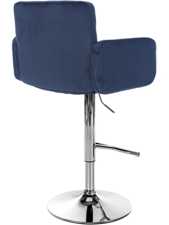 2 db bárszék Los Angeles bársony króm készlet, kék