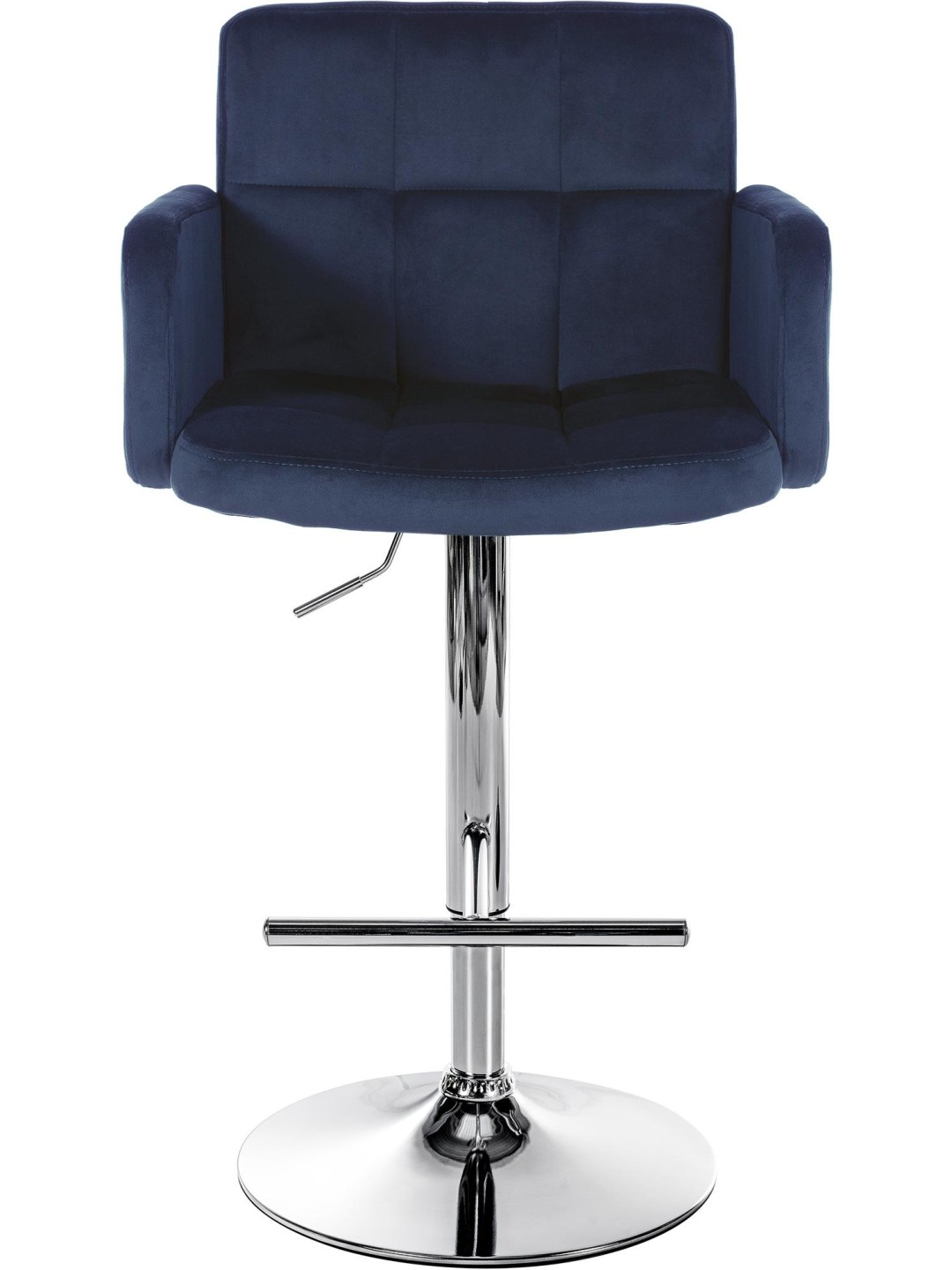 2 db bárszék Los Angeles bársony króm készlet, kék