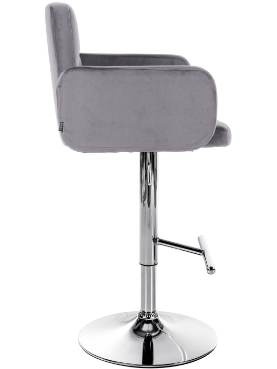 2 db bárszék Los Angeles bársony króm készlet, sötétszürke