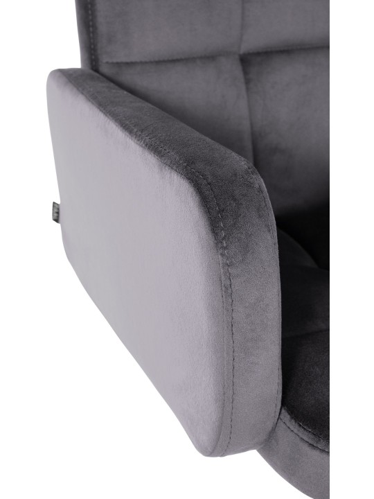 2 db bárszék Los Angeles bársony króm készlet, sötétszürke