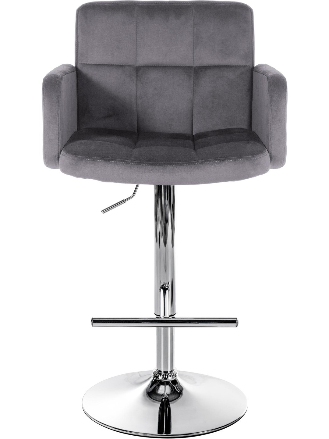 2 db bárszék Los Angeles bársony króm készlet, sötétszürke