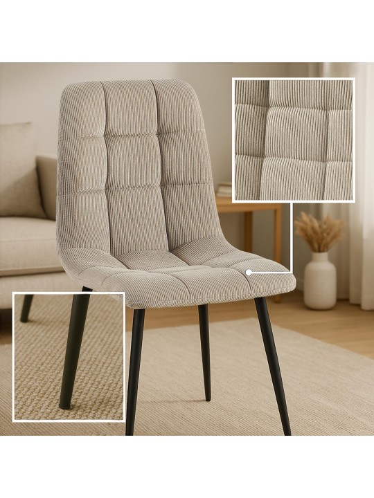 2 db étkezőszék szett Antibes Cord, taupe