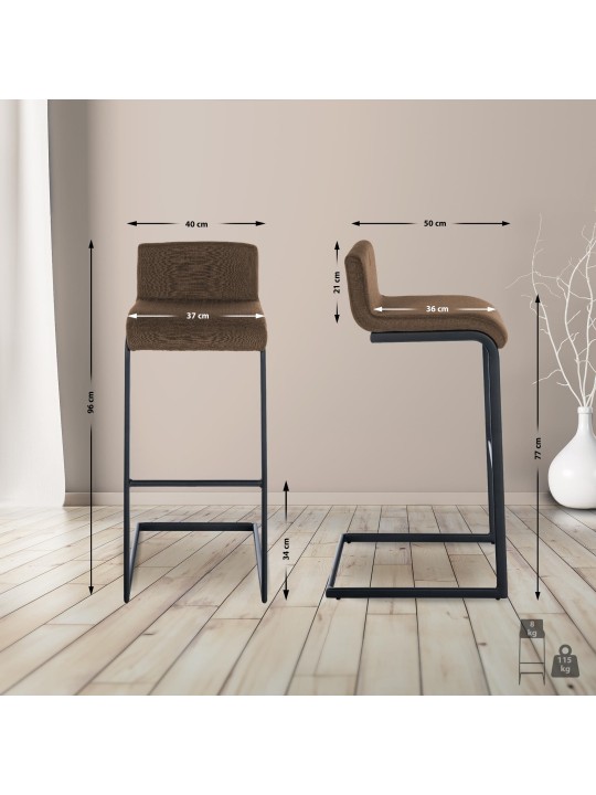 2 darab bárszék szett Newport B szövet, barna