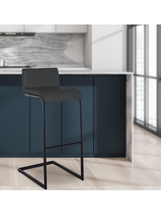 2 darab bárszék szett Newport B műbőr, sötétszürke