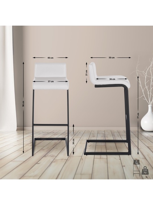 2 darab bárszék szett Newport B műbőr, fehér