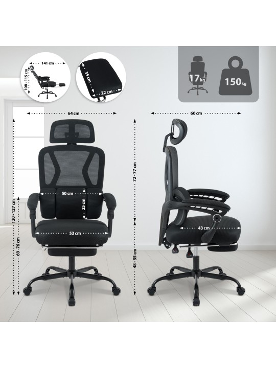 Liberton irodai szék, fekete