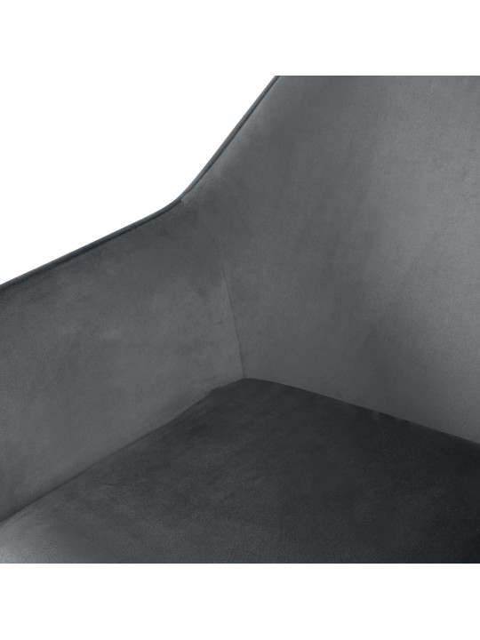 2 db Vessa bársony étkezőszék készlet, sötétszürke