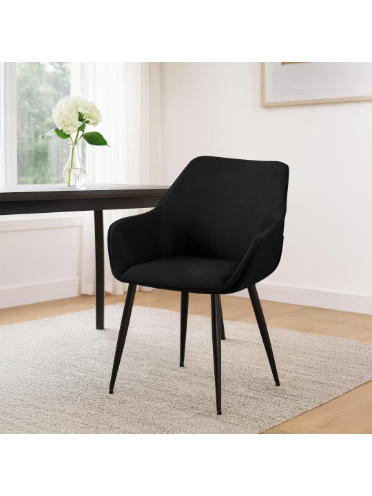 Luena szövet étkezőszék, fekete
