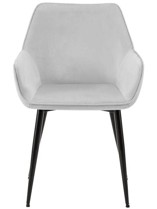 2db Luena bársony étkezőszék szett, világosszürke