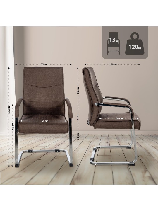 Látogatószék Hobart szövet, barna