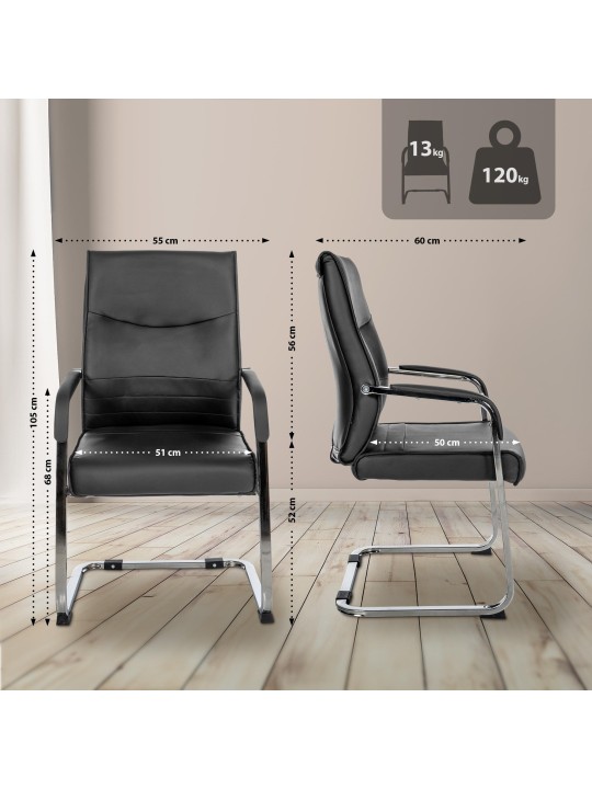 Hobart látogatói szék, fekete