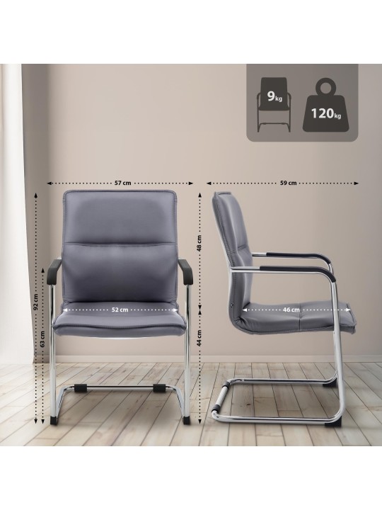 2 db látogatói szék készlet Seattle, szürke