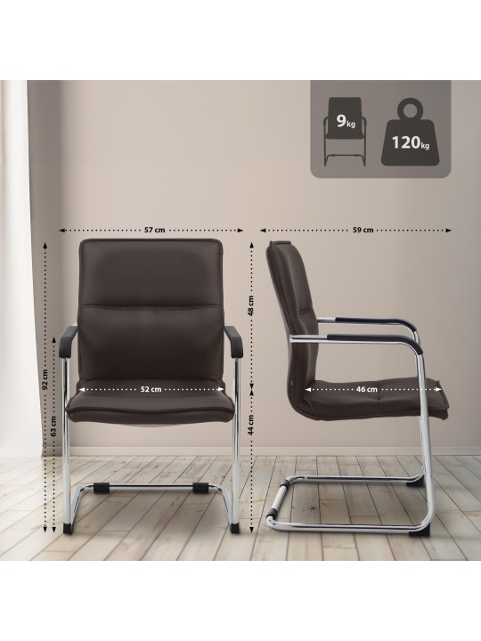 2 db látogatói szék készlet Seattle, barna