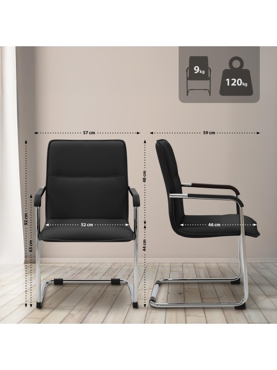 2 db látogatói szék készlet Seattle, fekete