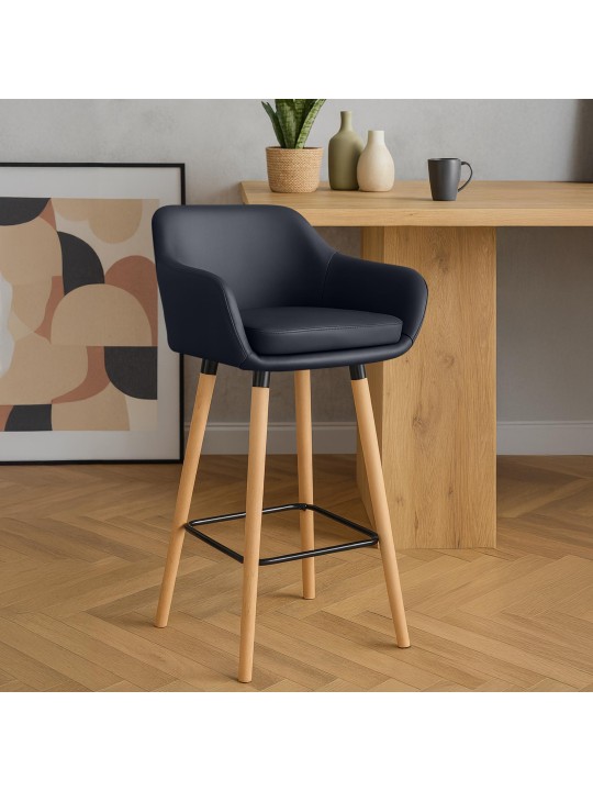 Bárszék Grant műbőr, fekete