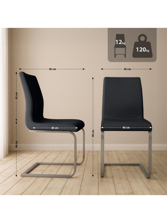 2 db Belfort étkezőszék készlet, fekete