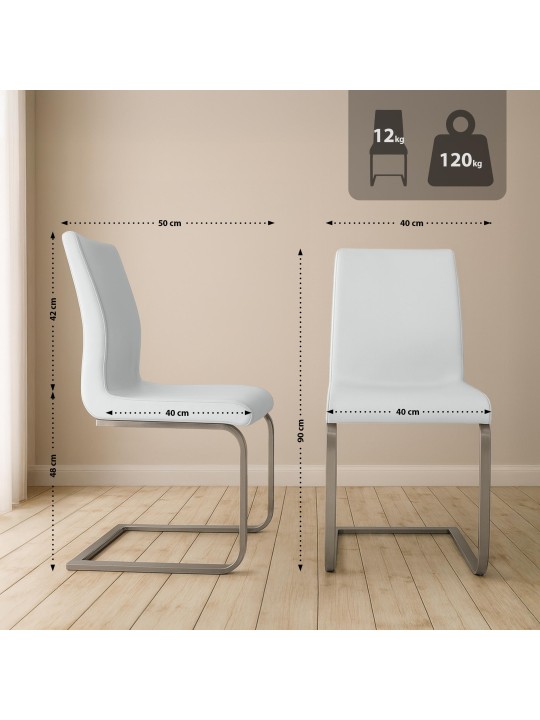 2 db Belfort étkezőszék készlet, fehér