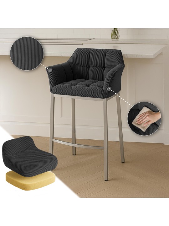 Bárszék Damaso E Cord 4 méteres kerettel, sötétszürke