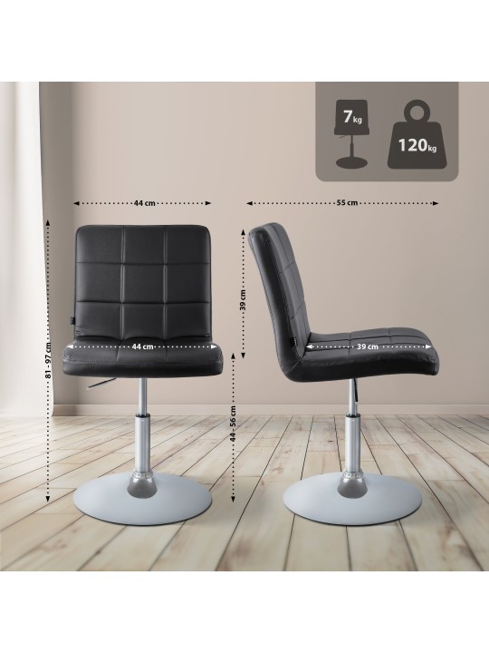 Ricky szék műbőr, fekete