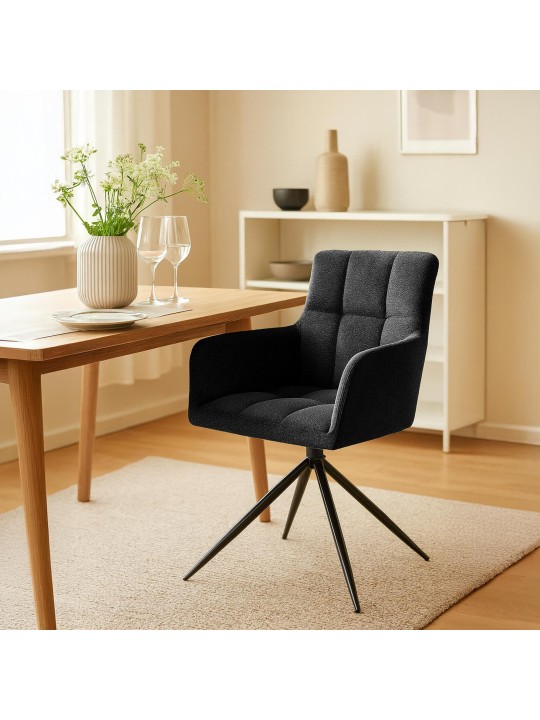 Étkezőszék Jonah szövet, fekete