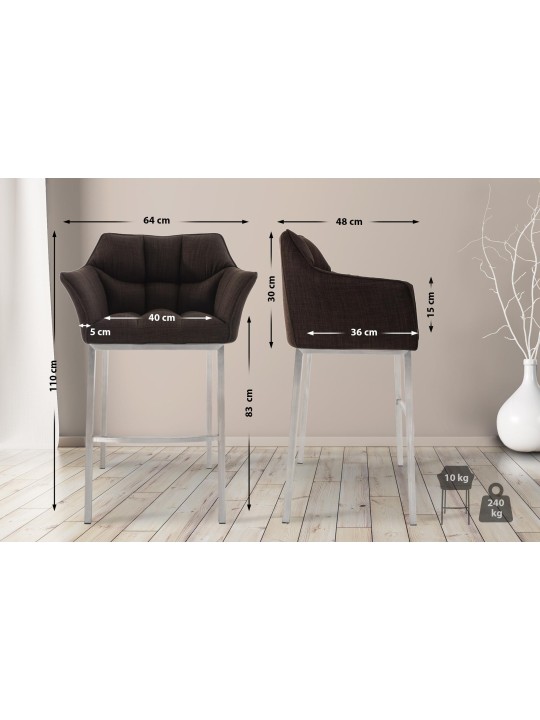 Damaso E szövet bárszék 4 méteres kerettel, barna Damaso E szövet bárszék 4 méteres kerettel, barna