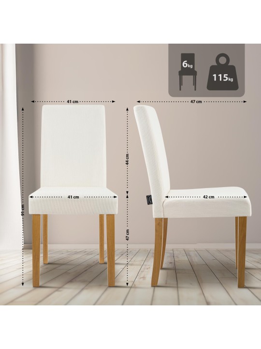 2 db étkezőszékből álló Ina Cord antik lámpakészlet, krém