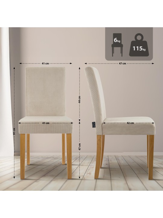 2 db étkezőszékből álló Ina Cord antik lámpakészlet, világosbarna