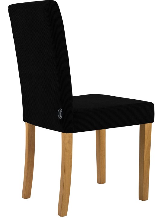 2 db étkezőszékből álló Ina Cord antik lámpakészlet, fekete