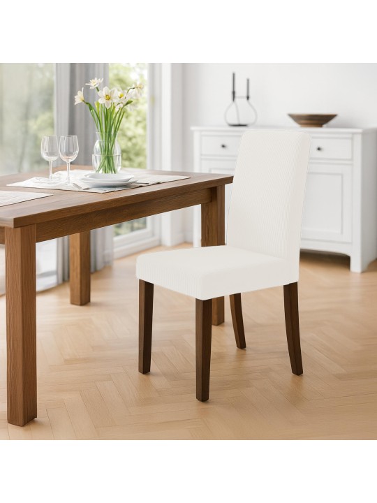 2 db étkezőszékből álló Ina Cord antik sötét készlet, krém