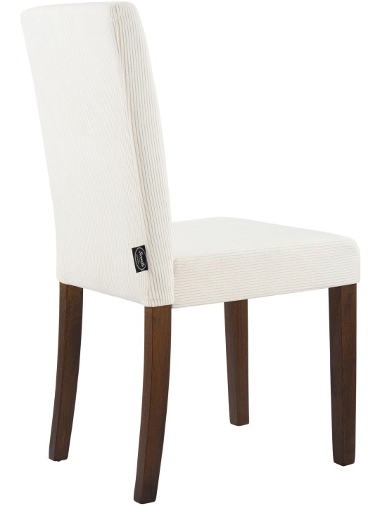 2 db étkezőszékből álló Ina Cord antik sötét készlet, krém