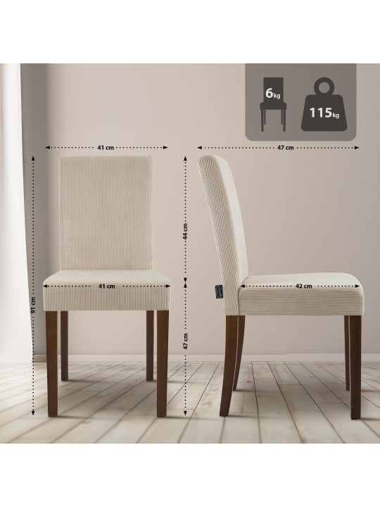 2 db étkezőszékből álló Ina Cord antik sötét készlet, világosbarna