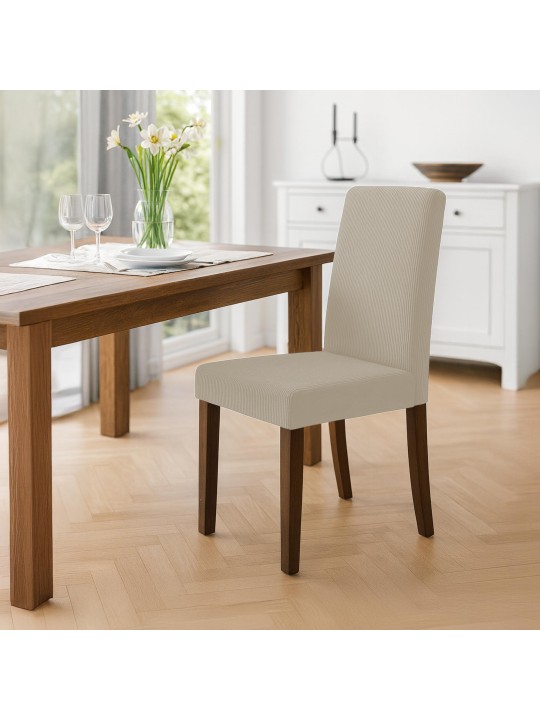 2 db étkezőszékből álló Ina Cord antik sötét készlet, világosbarna