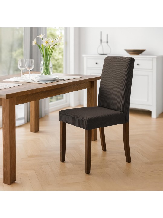 2 db étkezőszékből álló Ina Cord antik sötét készlet, barna