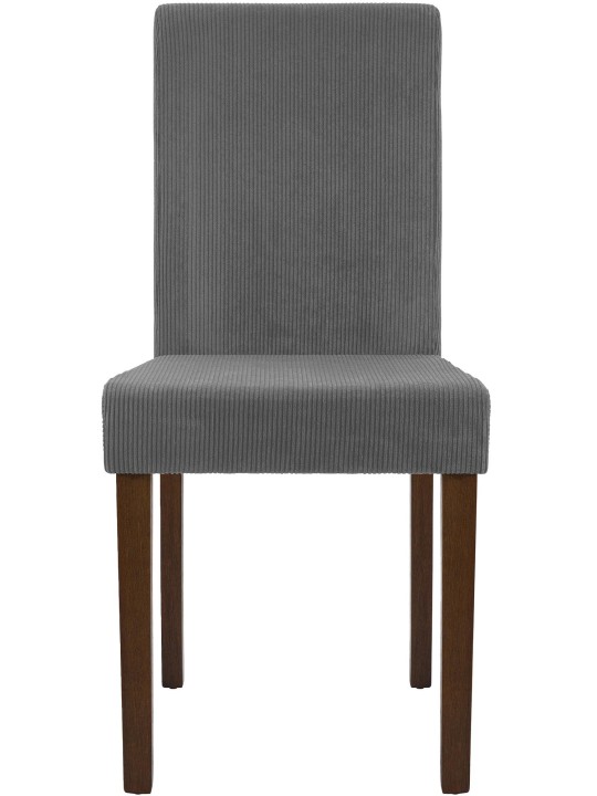 2 db étkezőszékből álló Ina Cord antik sötét készlet, szürke