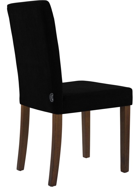 2 db étkezőszékből álló Ina Cord antik sötét készlet, fekete