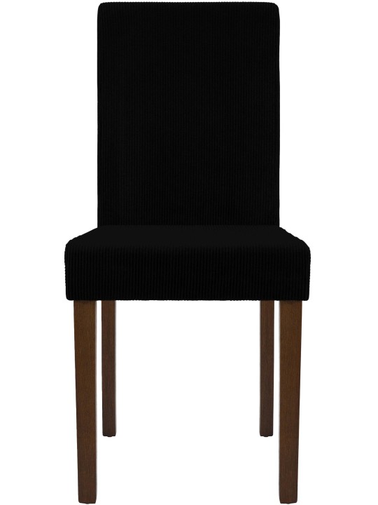 2 db étkezőszékből álló Ina Cord antik sötét készlet, fekete