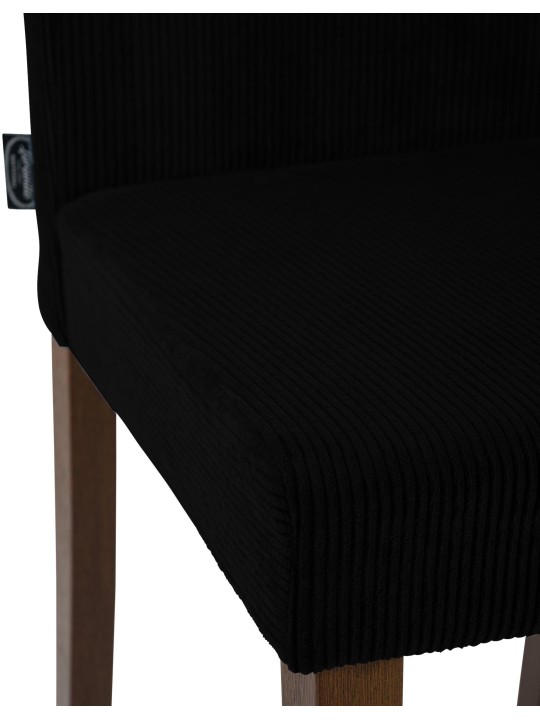 2 db étkezőszékből álló Ina Cord antik sötét készlet, fekete