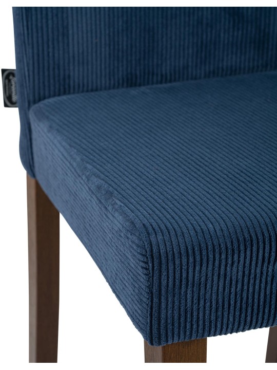 2 db étkezőszékből álló Ina Cord antik sötét készlet, kék