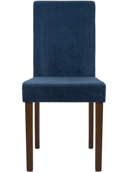 2 db étkezőszékből álló Ina Cord antik sötét készlet, kék