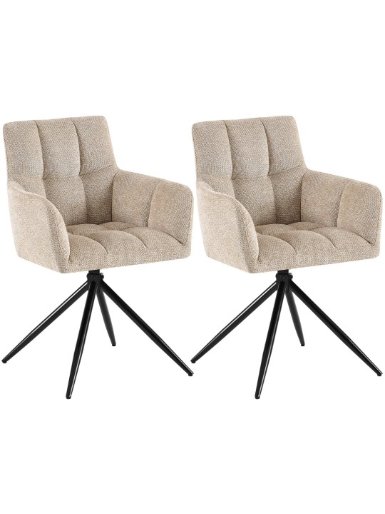 2 db Jonah szövet étkezőszékből álló készlet, világosbarna