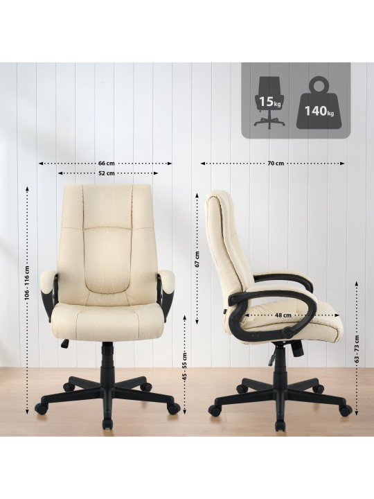 Irodai szék XL Sparta szövet, krém