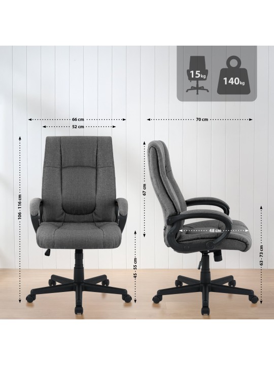 Irodai szék XL Sparta szövet, sötétszürke