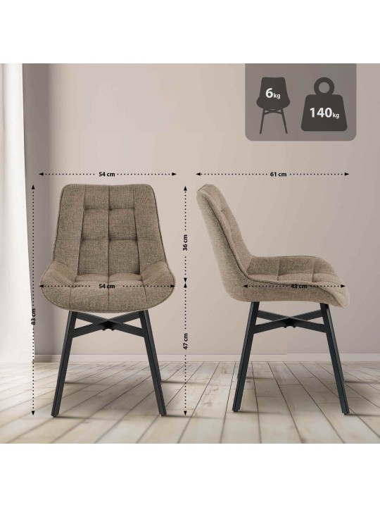 Colby szövet szék, taupe