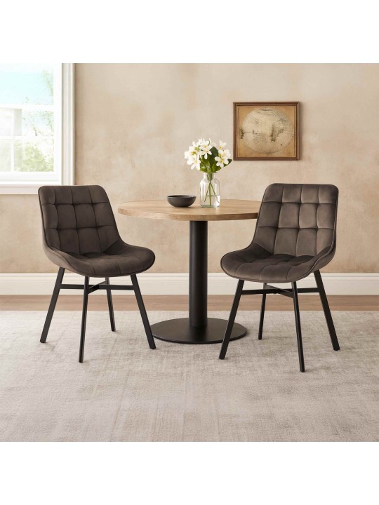 Colby bársony szék, barna