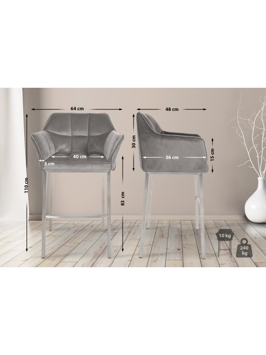 Bársám Damaso E bársony 4 méteres kerettel, szürke Bársám Damaso E bársony 4 méteres kerettel, szürke