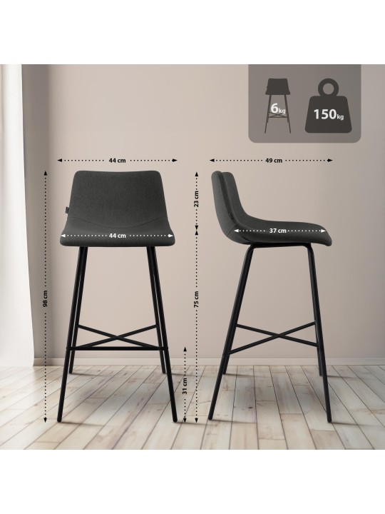 Altona szövet bárszék, sötétszürke