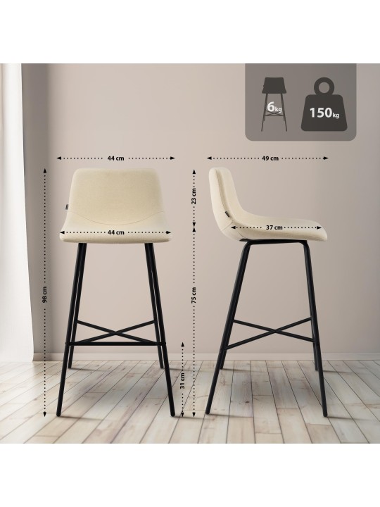 Altona szövet bárszék, krém